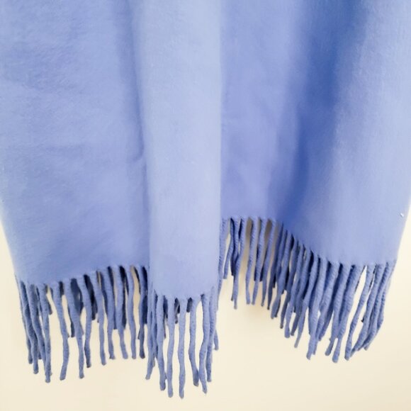 Zimmermann Fringe Wool Wrap Coat Periwinkle 1 Small - Picture 5 of 11